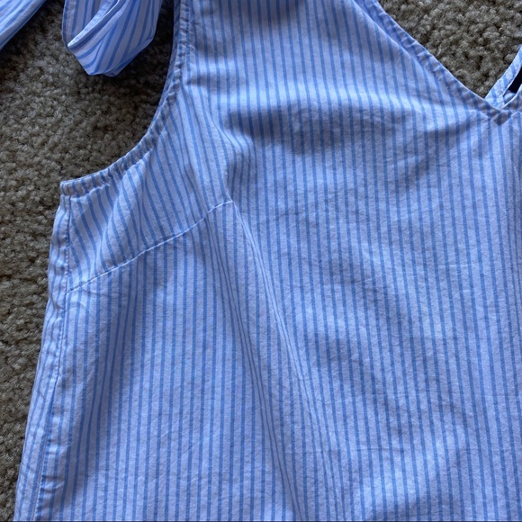 Who What Where stripe button-back shoulder-bow top - Picture 10 of 16